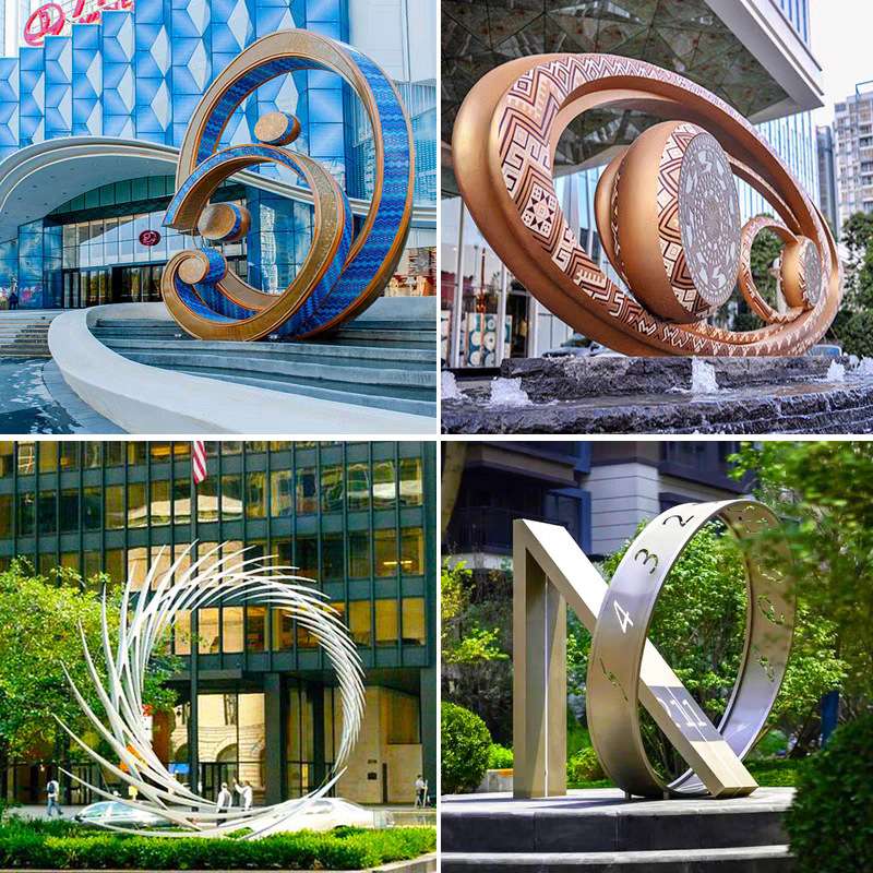 大型不锈钢雕塑厂家校园广场酒店公园林现代简约户外异形景观摆件