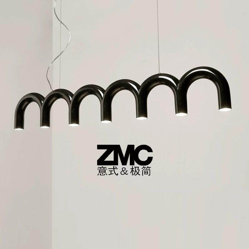 ZMC意式极简U型餐厅吊灯现代艺术中岛吧台长条创意设计工业风灯具