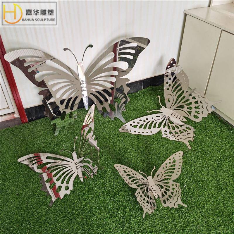 户外不锈钢铁艺钢丝镂空发光蝴蝶雕塑园林婚庆道具摆件蜻蜓装饰品