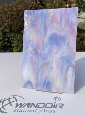 淡粉紫色蒂凡尼彩色玻璃 教堂镶嵌乳浊玻璃 【8F】玻璃门复古