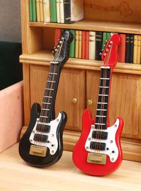 1:12娃娃屋dollhouse迷你家具微缩乐器袖珍乐器吉他贝斯模型