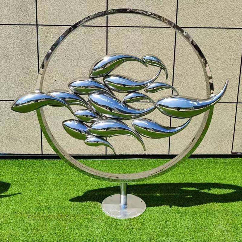 不锈钢鱼雕塑镜面金属小鱼户外别墅水池公园装饰水景景观鱼群摆件,鲜花速递/花卉仿真/绿植园艺,割草机/草坪机,淘宝优惠券,粉丝福利购,淘宝优惠卷