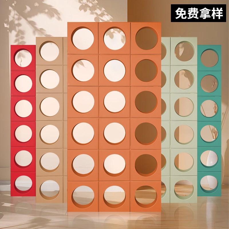 轻质非PU九宫格隔断ABS圆孔构件D砖天圆格空心砖水泥砖隔断墙背景