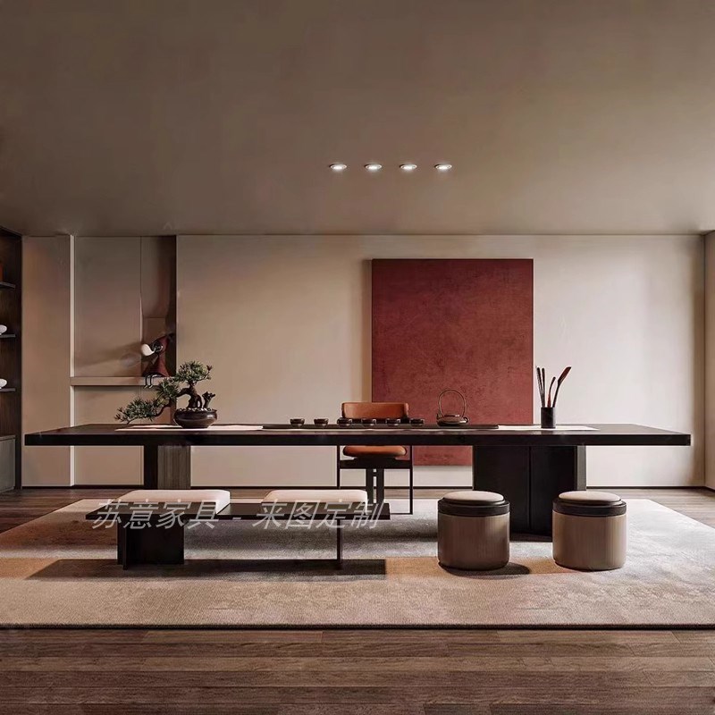 宋氏美学茶室h泡茶桌新中式茶桌宅寂风禅意茶室简约实木美学泡茶