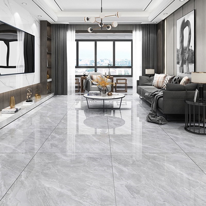 广东现代灰通体大理石瓷砖800x800爵士白地砖客厅V卧室亮光地板砖