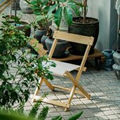 营造空间实木折叠椅北欧极简家用户外便携餐椅休闲椅露营椅原木风