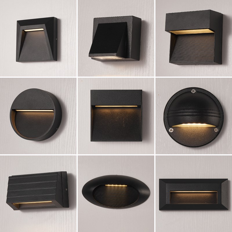 明装地脚灯户外防水楼梯台u阶感应踏步灯墙角灯室外汽车坡道侧壁