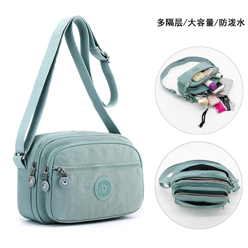 斜挎女士包e大气休闲妈妈包多层防水帆布小包单肩小方包牛津布小