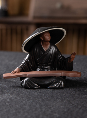 古风江湖侠客人物禅意陶瓷茶宠小摆件客厅K书房博古架办公室装饰