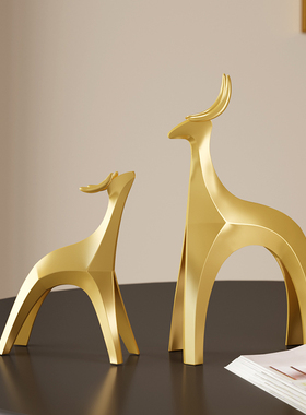 鹿摆件高档轻奢简约抽象家居饰品客厅G酒柜电视柜玄关乔迁新居礼