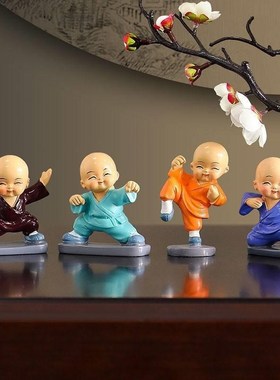 沙弥小和尚家居摆件m创意客厅办公室桌面装饰工艺品电视柜玄关布