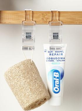 新款日系两个装收纳挂钩小夹子免安装透明白色多功能塑料夹