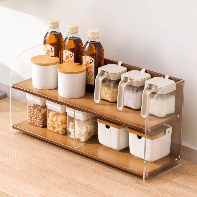 厨房置物架调料品架子台面多功能调味品家用盐调味罐亚克力收纳架