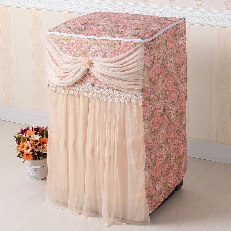 供应布艺蕾丝防晒 防尘全自动波轮式上翻盖通用玫瑰金丝洗衣机罩