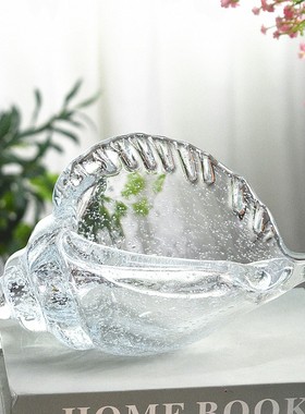 软装玻璃海螺摆设家居客厅茶几玄关创意I桌面室内装饰品地中海摆