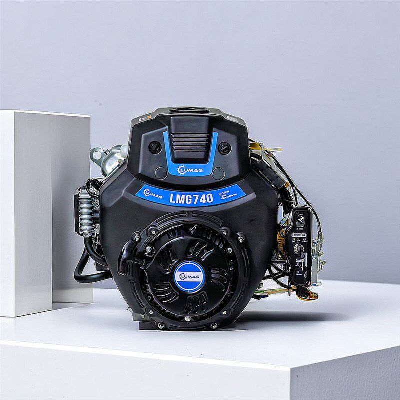 双缸汽油引擎LMG740cc排量带手拉盘15kw消防液压帮浦船用滑移机用
