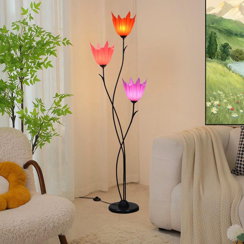 创意艺术氛围落地灯花朵立式田园客厅书房沙发简约现代卧室床台灯