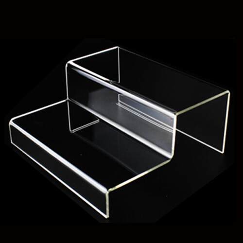 透明亚克力二层阶梯架鞋架鞋托鞋子钱包展示架精饰品玩具陈列支架