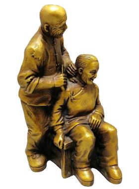 复古铜器桌面摆件白头偕老摆件黄铜复古摆件送父母结婚周年礼品