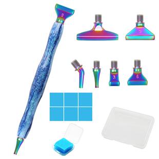 钻石画树脂点钻笔 新款螺纹钻石绣DIY方钻圆钻彩色金属点钻头工具