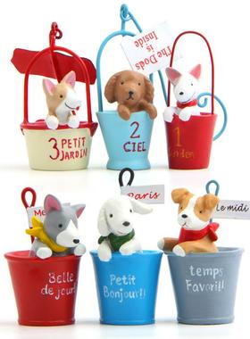 日式杂货杯子小狗百搭园艺苔藓多肉小清新花插插件道具 拍摄道具