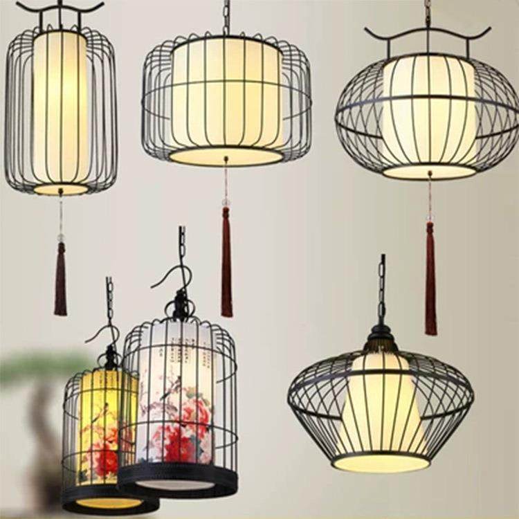新中式鸟笼吊灯走廊餐厅饭店茶楼复古火锅店仿古灯笼创意铁艺吊灯,家装灯饰光源,智能吊灯,淘宝优惠券,粉丝福利购,淘宝优惠卷