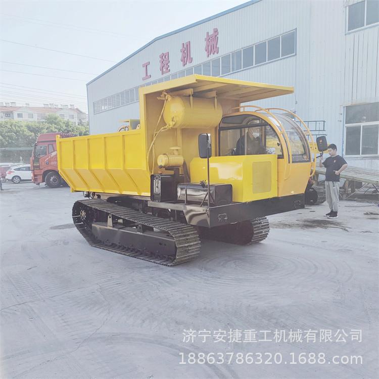 断气刹山地履带运输车 10吨钢履带翻斗自卸车 农田建设砂浆运输车