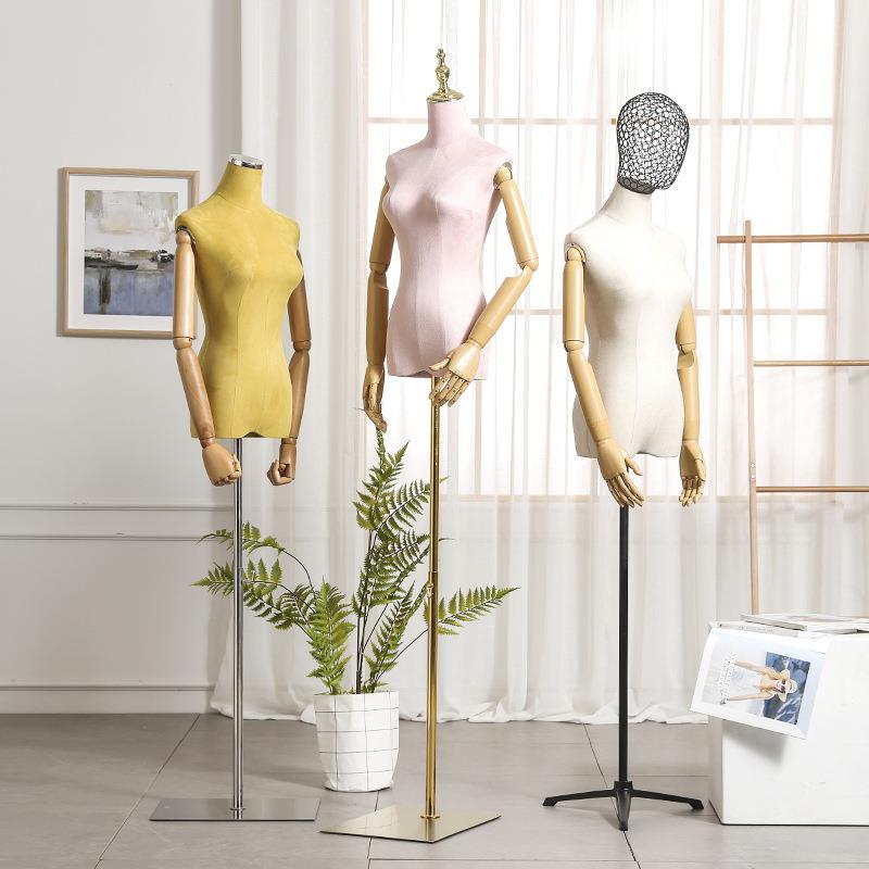 服装店模特道具女装橱窗半全身人台衣服展示架假人体婚纱模特架子