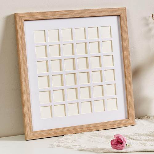 48宫格卡纸相框手工美术作品画框装裱衍纸实木框架挂墙100格子