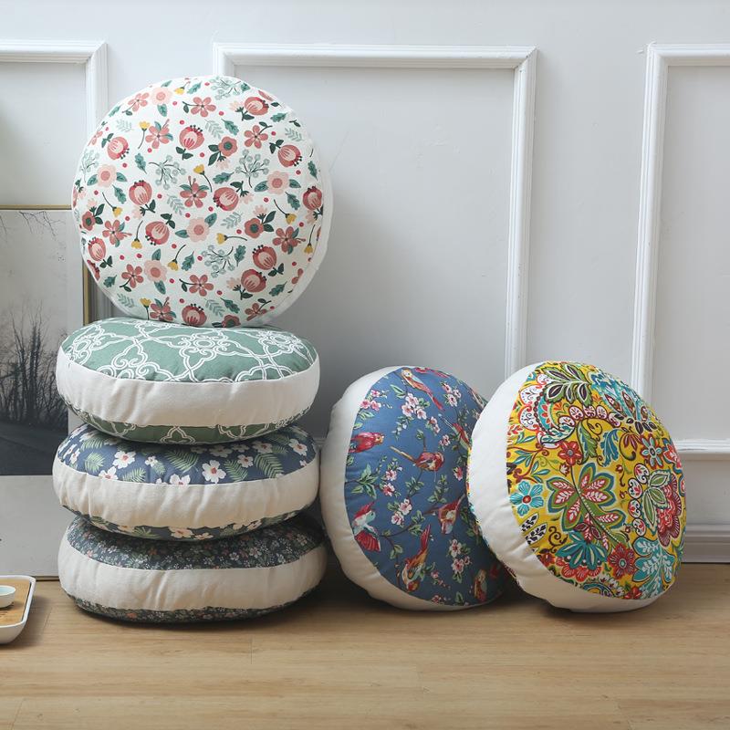 拆洗布艺增高坐垫地板屁股蒲团垫懒人圆垫家用靠枕日式打坐垫含芯