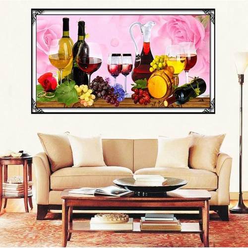 新款满钻5D全贴魔方圆钻水果餐厅钻石画餐厅点钻十字绣