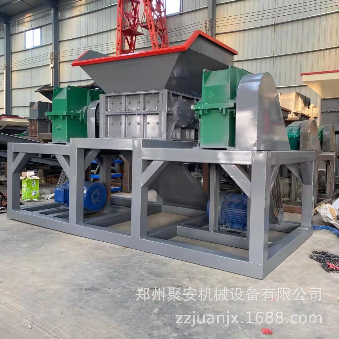 建筑垃圾撕碎机汽车外壳固废撕碎机大型金属轮胎撕碎机来料试机