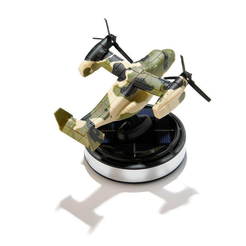 太阳能飞机新款V22鱼鹰车载香薰遇光旋转除味持久散香汽车摆件厂