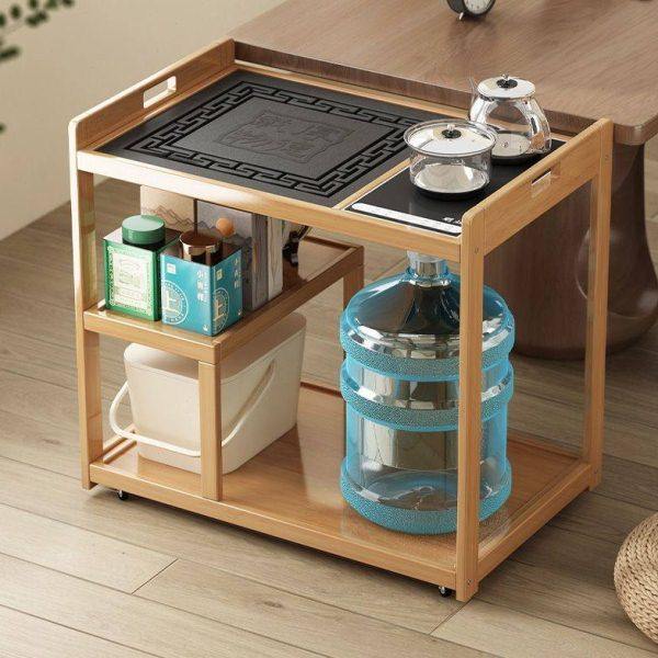 阳台轻奢实木茶桌家用可移动茶车功夫泡茶水壶一体茶几乌金石茶台,商业/办公家具,茶台/茶桌,淘宝优惠券,粉丝福利购,淘宝优惠卷