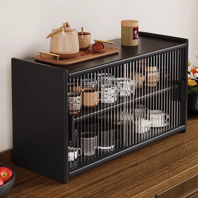实木放杯子茶具收纳柜餐边柜台面咖啡杯架桌面水杯茶X杯餐桌置物