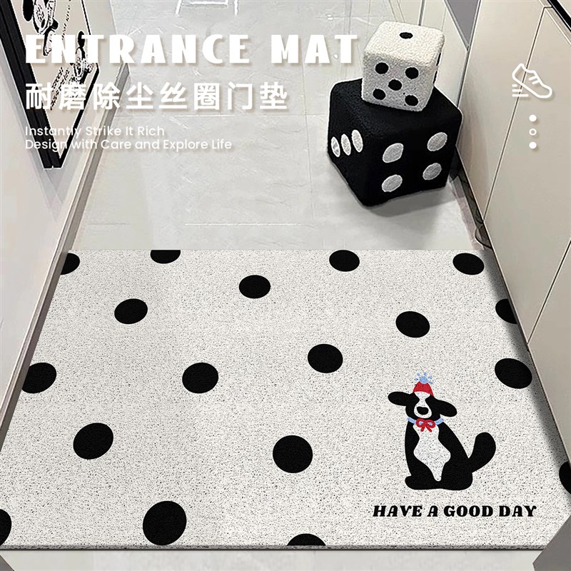丝圈入户门地垫防滑耐磨除尘蹭土家D用进门口可裁剪玄关地毯可定