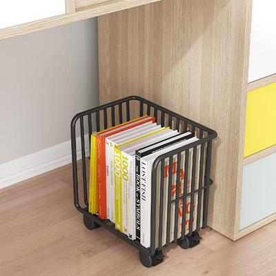 简易书架落地可移动置物架桌面收纳小型多层铁艺办公桌下窄书