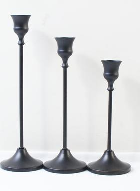 北欧金属烛台简约合金蜡烛台摆件黄铜色烛台婚庆道具创意烛台