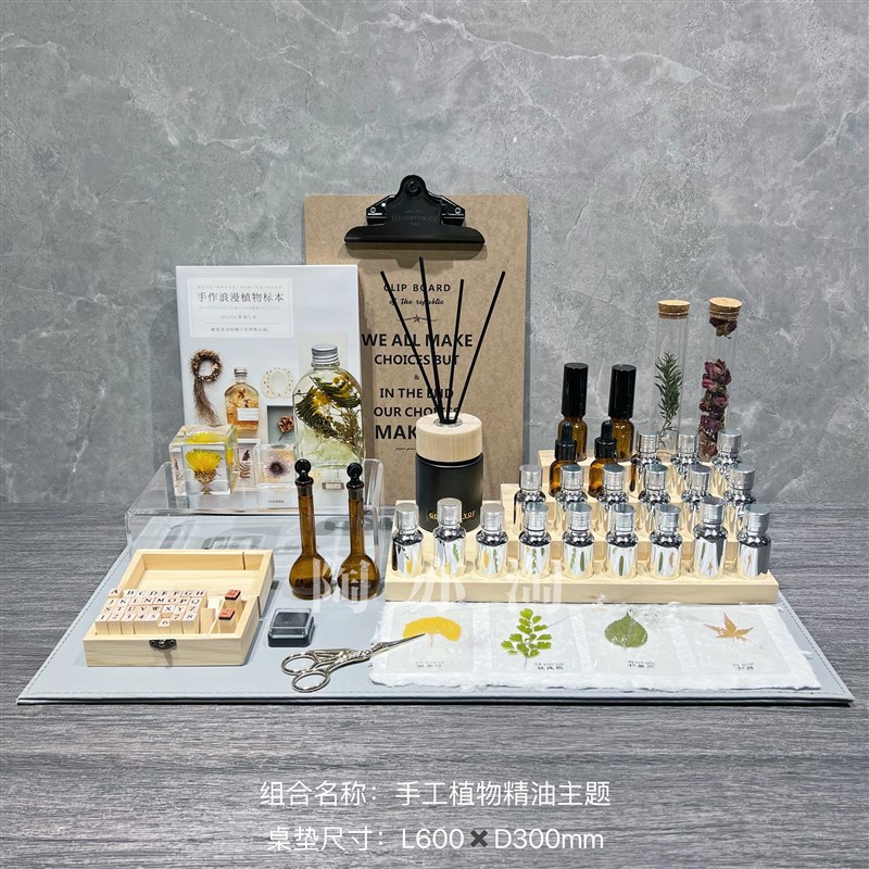 现代样板房间书房植物标本精油制作D主题组合试管简约卧室飘窗摆