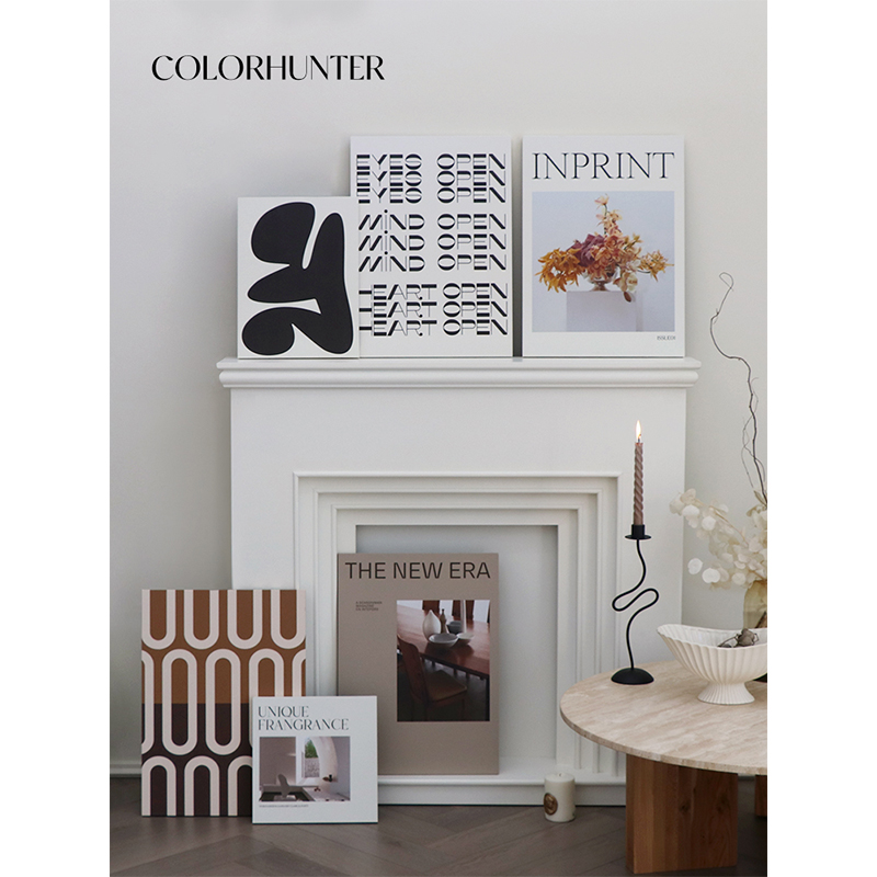 COLORHUNTER 无框装饰画边B柜玄关摆件现代风格简约客厅桌面摆画图片