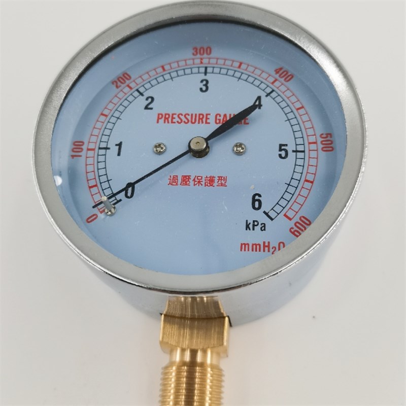 YE75新款煜美膜盒瓦斯压力表千帕表过压防止型微热水器测压表