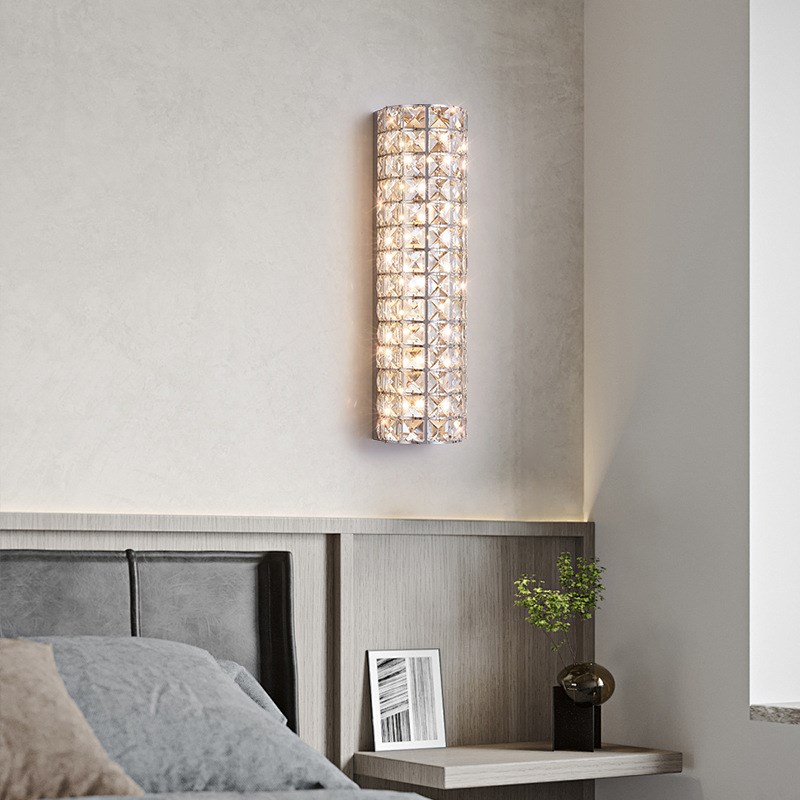 轻奢现代a简约水晶壁灯奢华大气现代简约卧室床头壁灯电视墙装饰