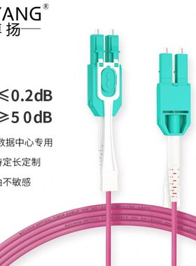 博扬 拉杆式万兆多模光纤跳线lc-lc 20米 OM4一管双芯尾纤Φ2.0