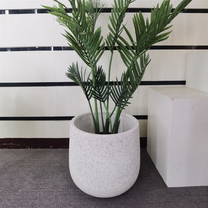 镁泥花盆c水滴形欧美现代艺术简约出口包边生产厂家直供白色沙面