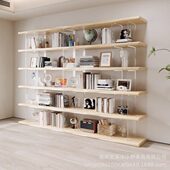 亚克力实木墙上书柜展示架多层置物架落地靠墙客厅创意悬浮收纳架