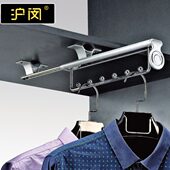 横向衣架挂衣杆顶装 抽拉浅衣柜抽拉杆晾衣杆双轨伸缩衣柜家用竖向