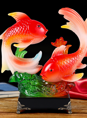 鲤鱼金鱼年年有余摆n件家居装饰品乔迁新居礼品客厅电视酒柜寓意