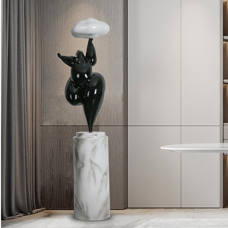 酒店大堂现代创意抽象人物落地灯雕塑H别墅客厅样板房售楼处摆件