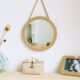 复古麻绳圆镜子文艺北欧民宿卫生间挂墙悬挂式 网红拍照梳妆美容镜