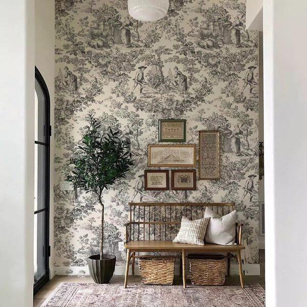 法式壁纸庄园人物复古卧室背景墙纸客餐厅酒店民宿无缝墙布小红书